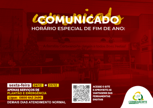 Cerbranorte não abrirá nos dias 24 e 31 de dezembro
