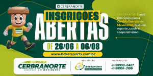CERBRANORTE abre inscrições para a Corrida Energia em Movimento, que une esporte, saúde e cooperativismo