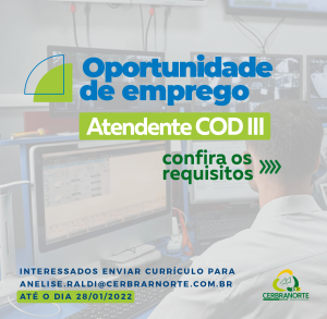 Oportunidade de Emprego – Atendente COD III